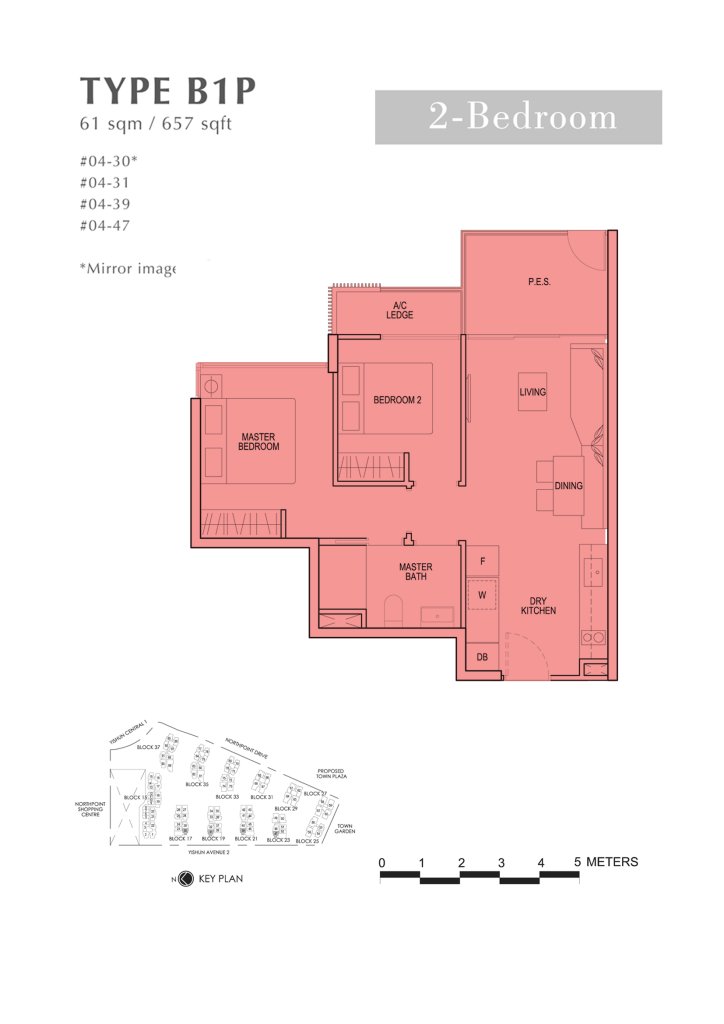 North Park Residences floor plan 657 sqft Type B1P