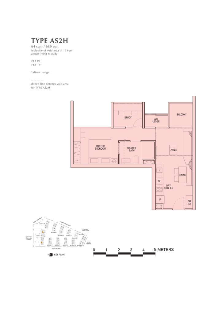 North Park Residences floor plan 689 sqft Type AS2H