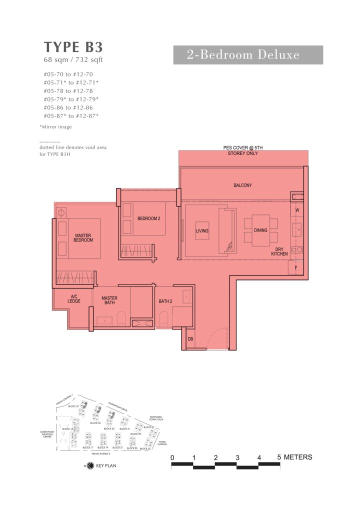 North Park Residences floor plan 732 sqft Type B3