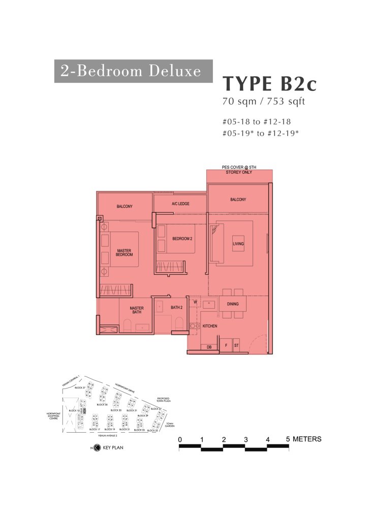 North Park Residences floor plan 753 sqft Type B2c