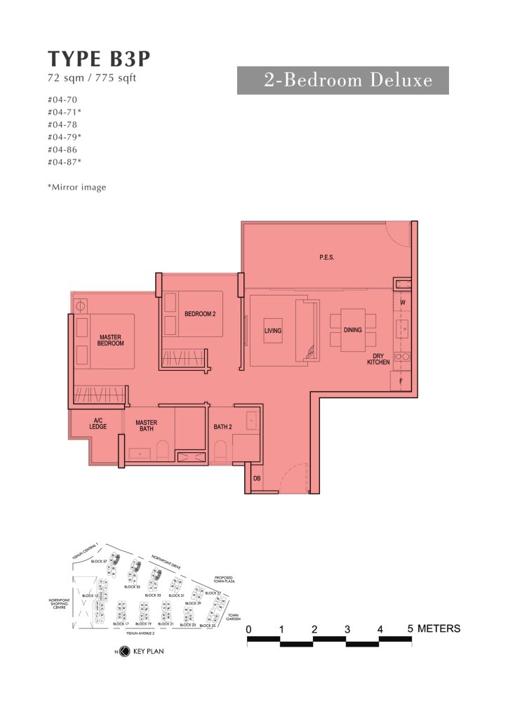 North Park Residences floor plan 775 sqft Type B3P