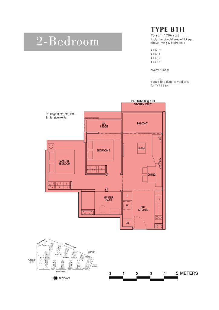 North Park Residences floor plan 786 sqft Type B1H