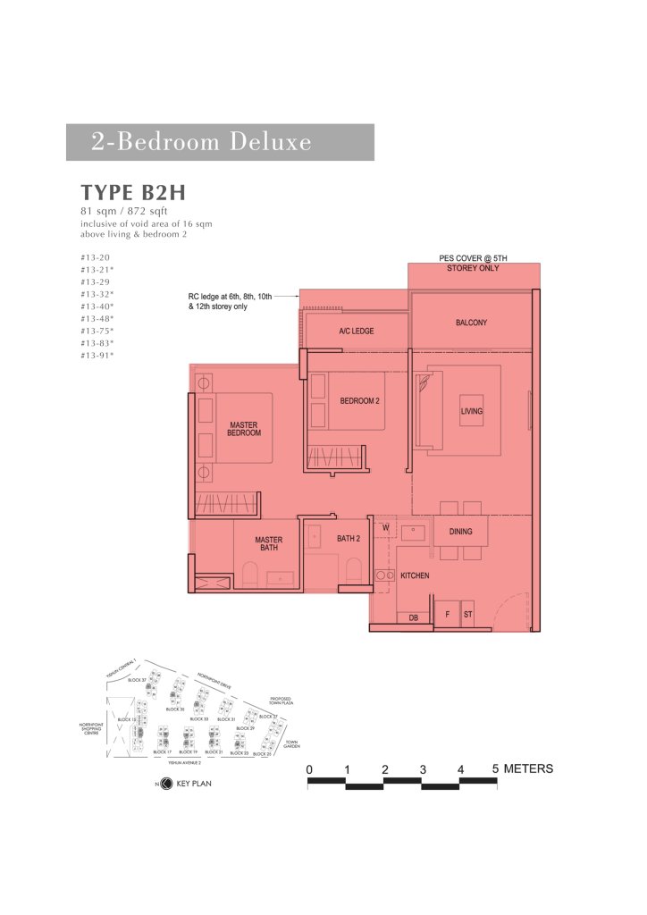 North Park Residences floor plan 872 sqft Type B2H