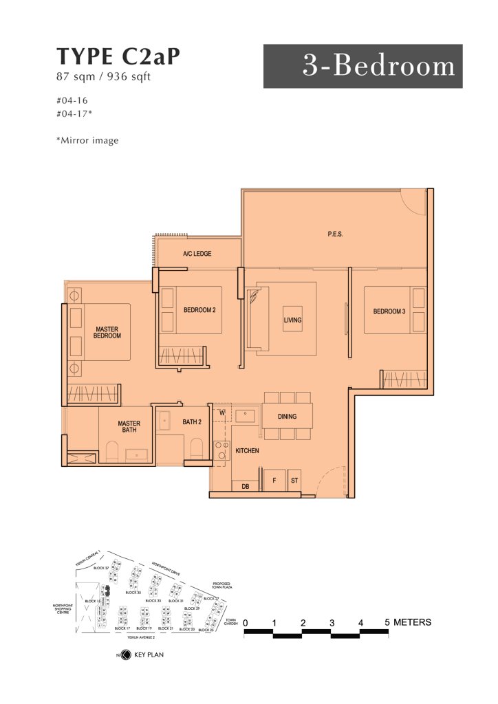 North Park Residences floor plan 936 sqft Type C2aP