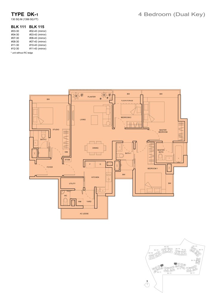 The Palette floor plan dk, 1,399 sqft, Type DK