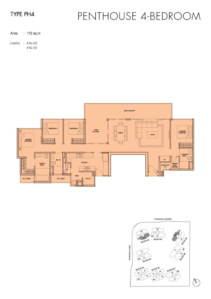 Parc Centros floor plan Type PH4, 1851 sqft, Punggol, Singapore