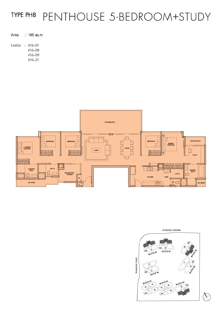 Parc Centros floor plan Type PH8, 1991 sqft, Punggol, Singapore