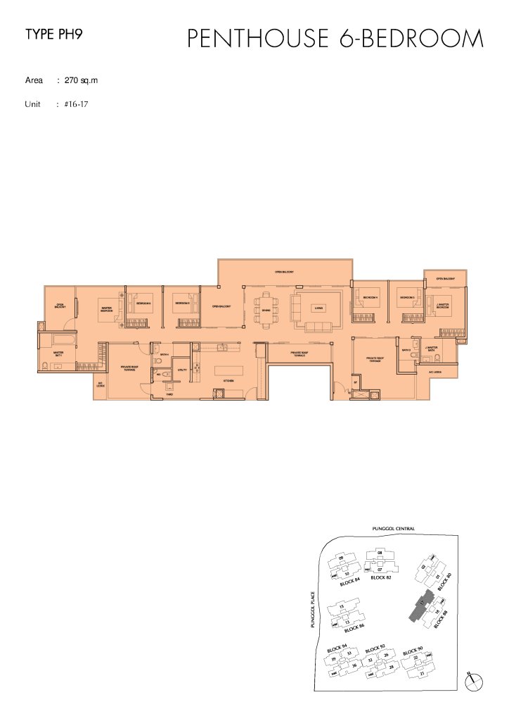 Parc Centros floor plan Type PH9, 2906 sqft, Punggol, Singapore