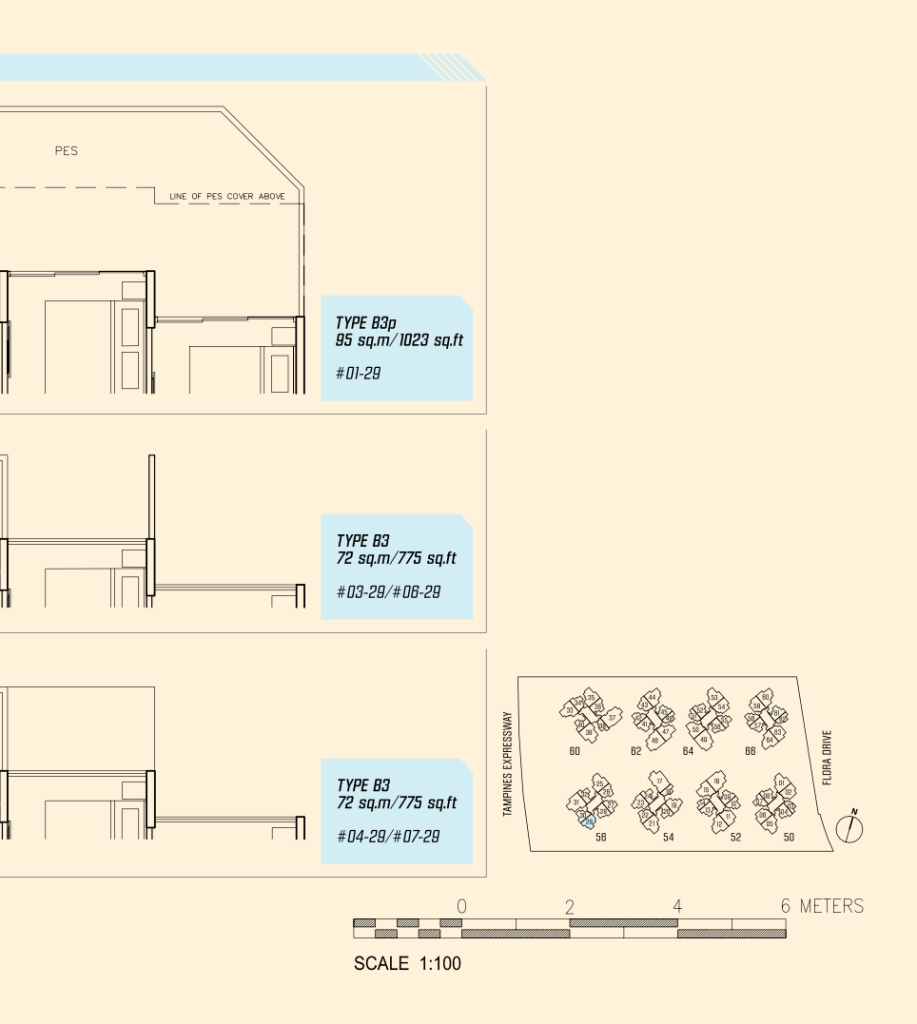 Parc Olympia floor plan 1,023 sqft Type B3p