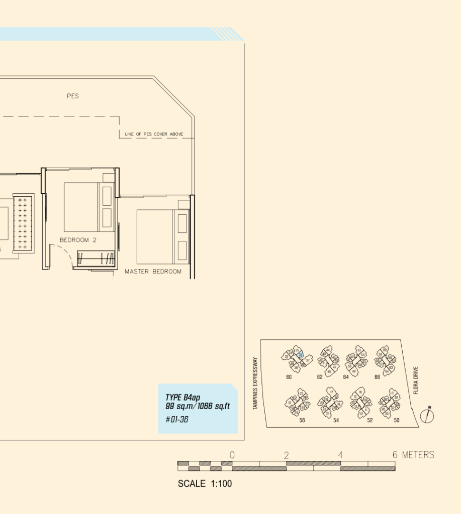 Parc Olympia floor plan 1,066 sqft Type B4ap