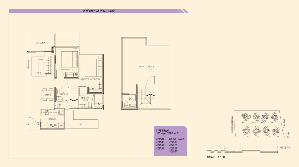 Parc Olympia floor plan 1,292 sqft Type B3aph