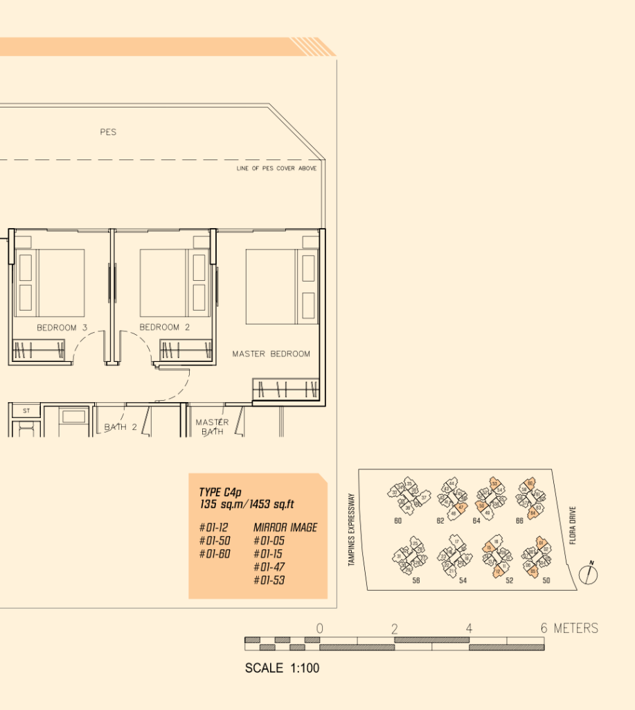 Parc Olympia floor plan 1,453 sqft Type C4p