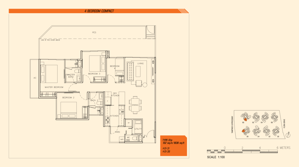 Parc Olympia floor plan 1,636 sqft Type D1p