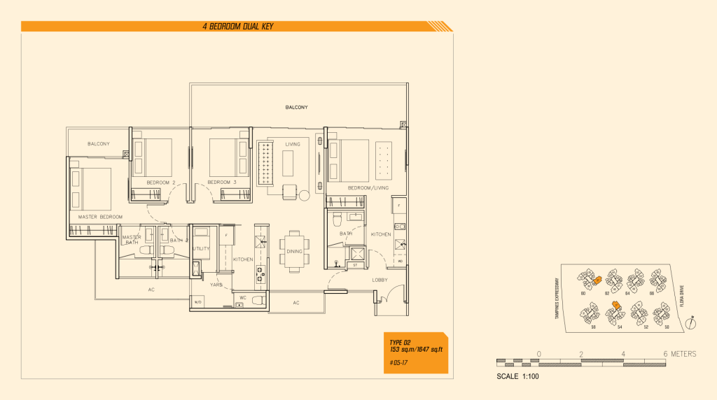 Parc Olympia floor plan 1,647 sqft Type D2