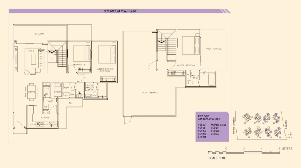 Parc Olympia floor plan 2,164 sqft Type C4ph