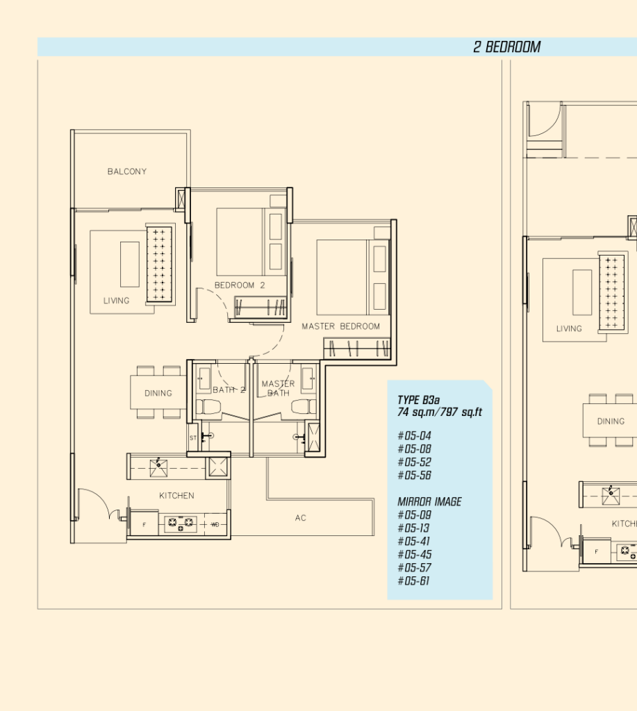 Parc Olympia floor plan 797 sqft Type B3a