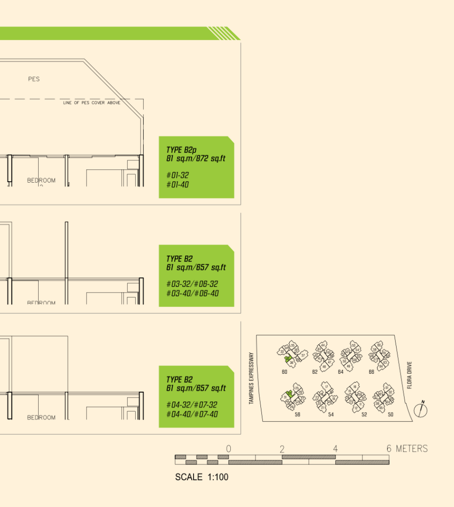 Parc Olympia floor plan 872 sqft Type B2p