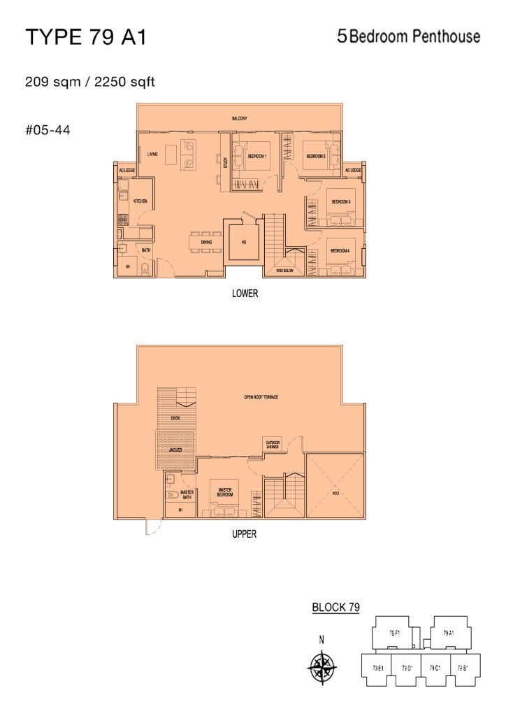 Parc Rosewood floor plan 79 sqft Type A1
