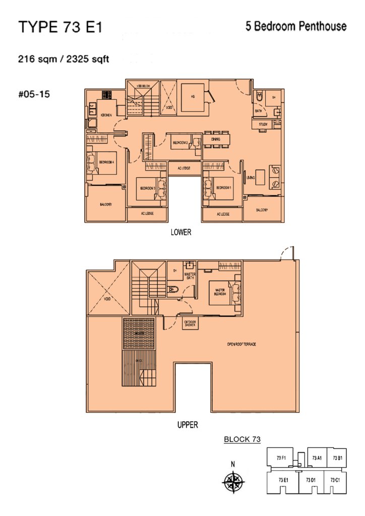 Parc Rosewood floor plan 73 sqft Type E1