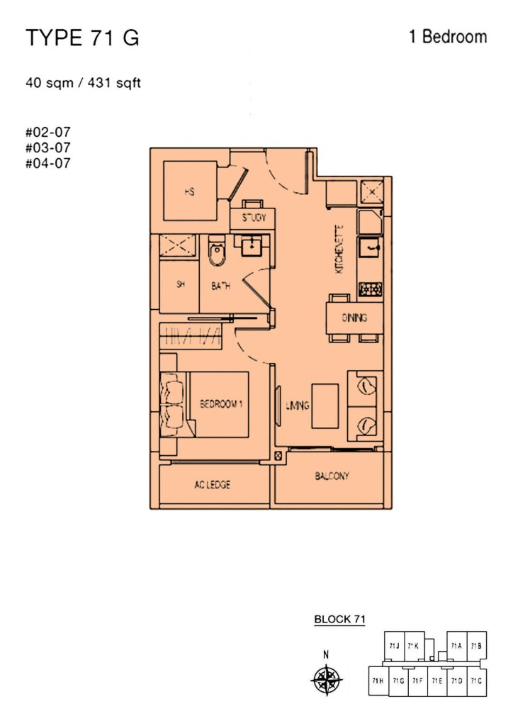 Parc Rosewood floor plan 603 sqft Type TYPE _G