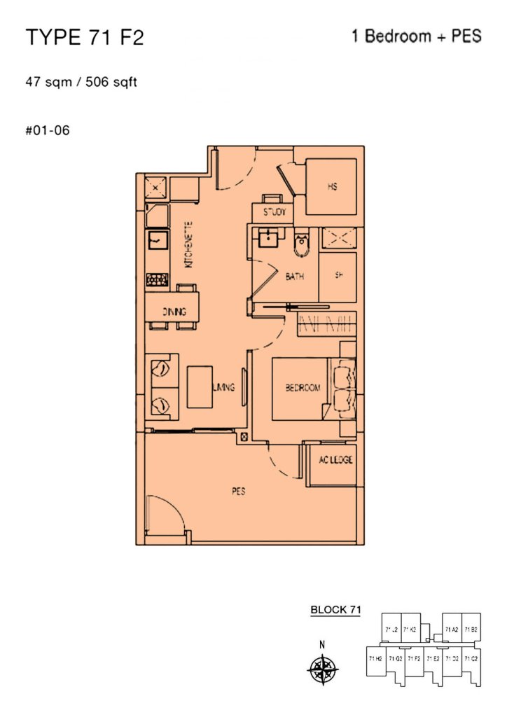 Parc Rosewood floor plan 969 sqft Type TYPE _F2