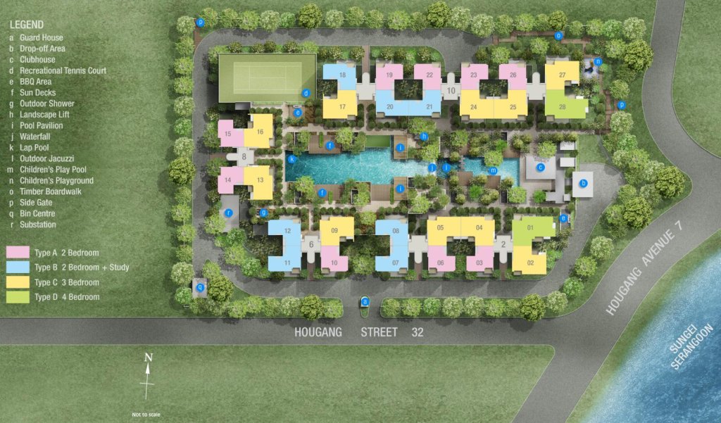 Parc Vera site plan, Hougang, Singapore