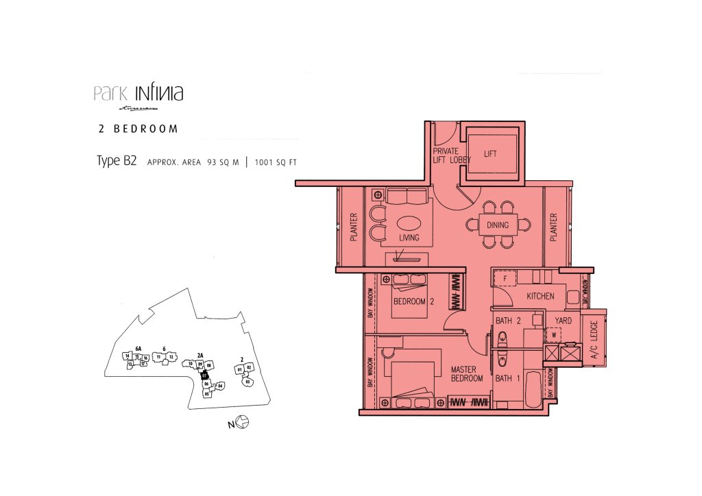 Park Infinia at Wee Nam floor plan 1,001 sqft Type B2