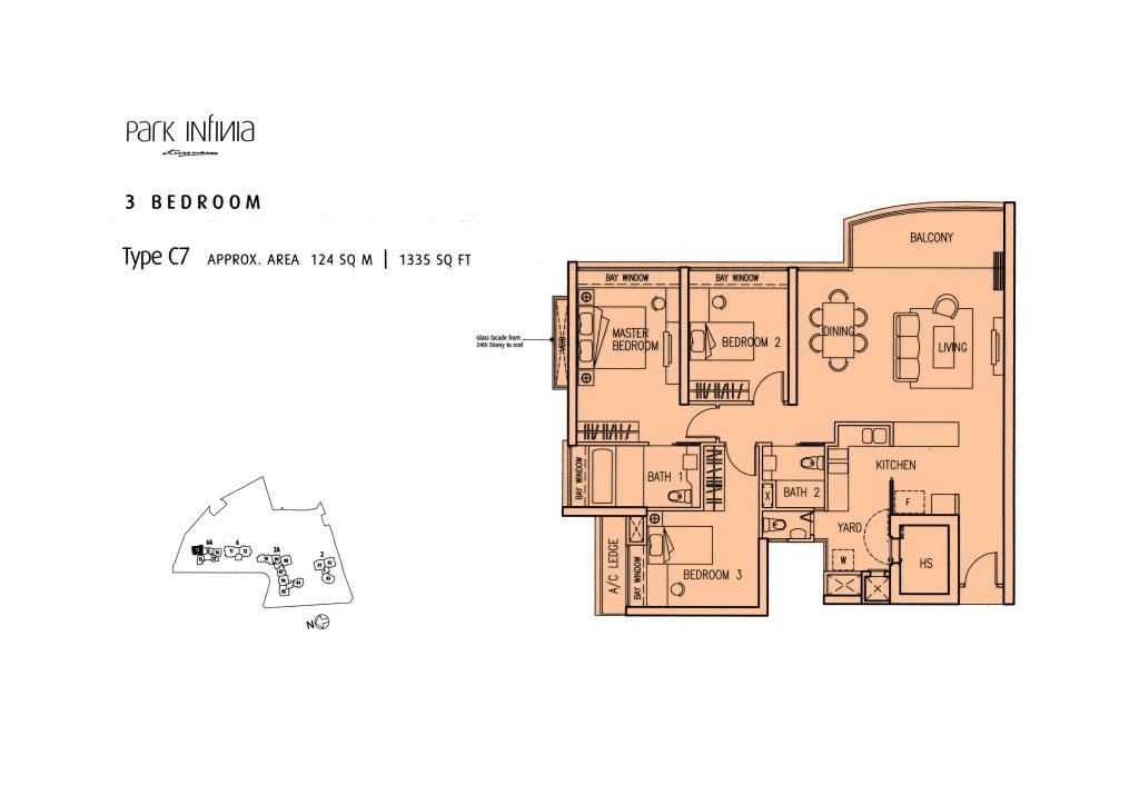 Park Infinia at Wee Nam floor plan 1,335 sqft Type C7