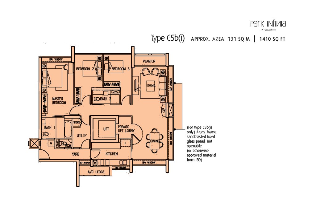 Park Infinia at Wee Nam floor plan 1,410 sqft Type C5B