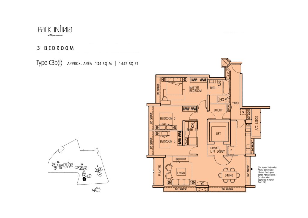 Park Infinia at Wee Nam floor plan 1,442 sqft Type C3B