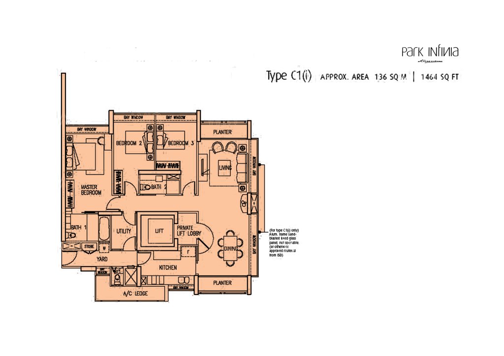 Park Infinia at Wee Nam floor plan 1,464 sqft Type C1