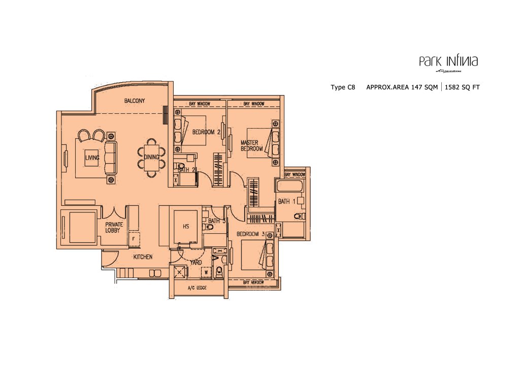 Park Infinia at Wee Nam floor plan 1,582 sqft Type C8
