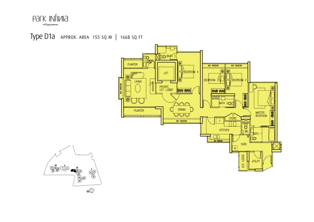 Park Infinia at Wee Nam floor plan 1,668 sqft Type D1A