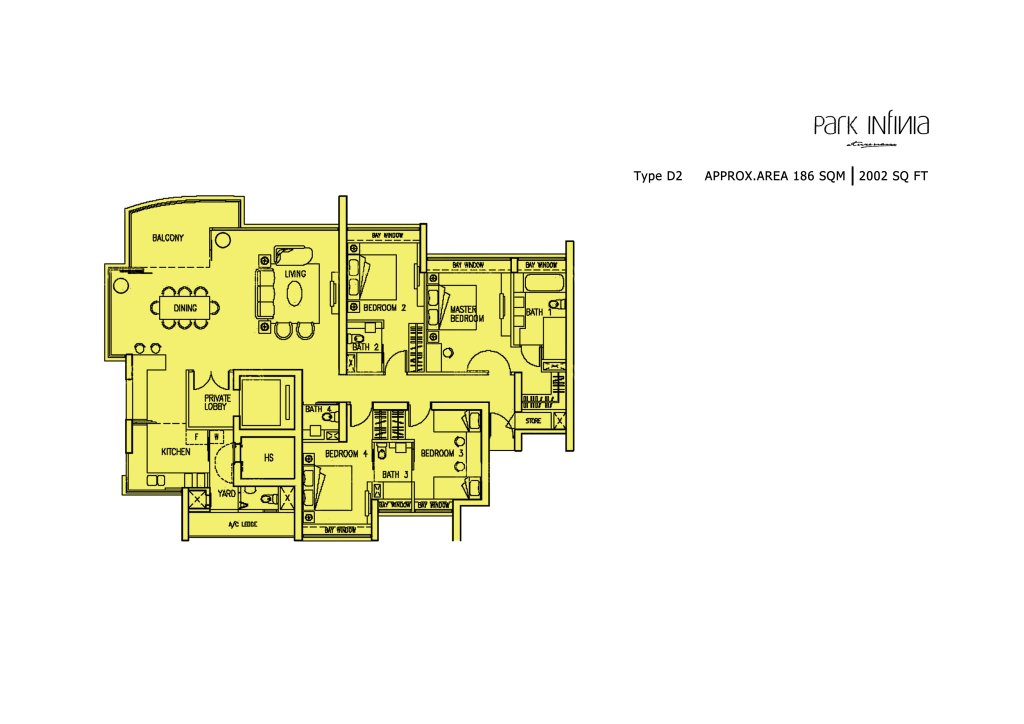 Park Infinia at Wee Nam floor plan 2,002 sqft Type D2