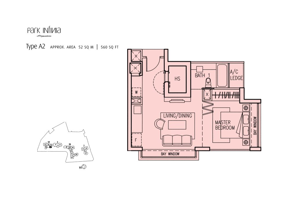 Park Infinia at Wee Nam floor plan 560 sqft Type A2