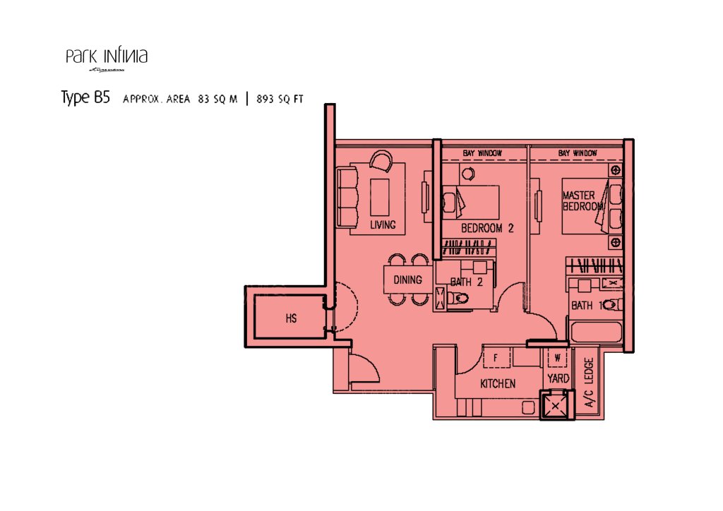Park Infinia at Wee Nam floor plan 893 sqft Type B5