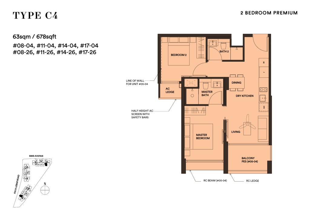Park Place Residences floor plan 678 sqft Type C4