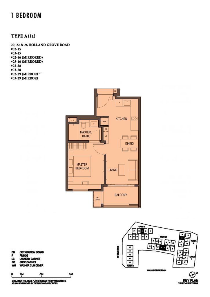 Parksuites floor plan 581 sqft Type A1(a)