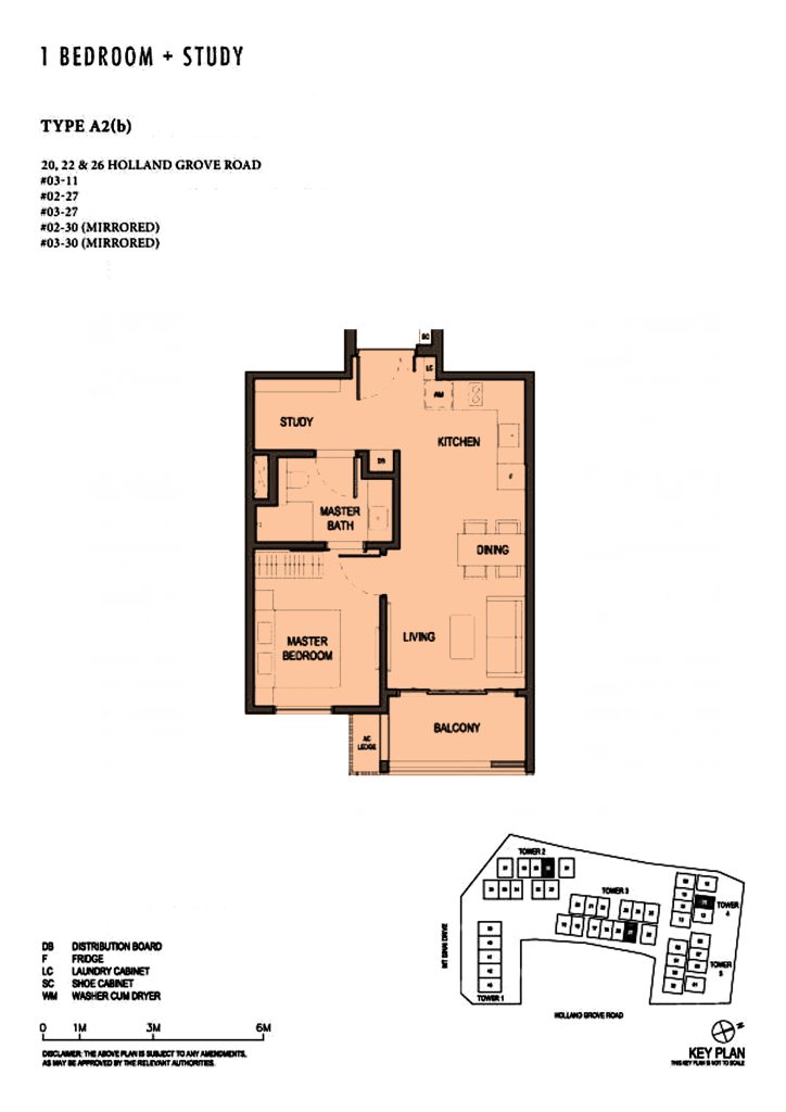 Parksuites floor plan 635 sqft Type A2(b)