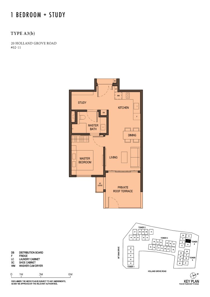 Parksuites floor plan 689 sqft Type A3(b)
