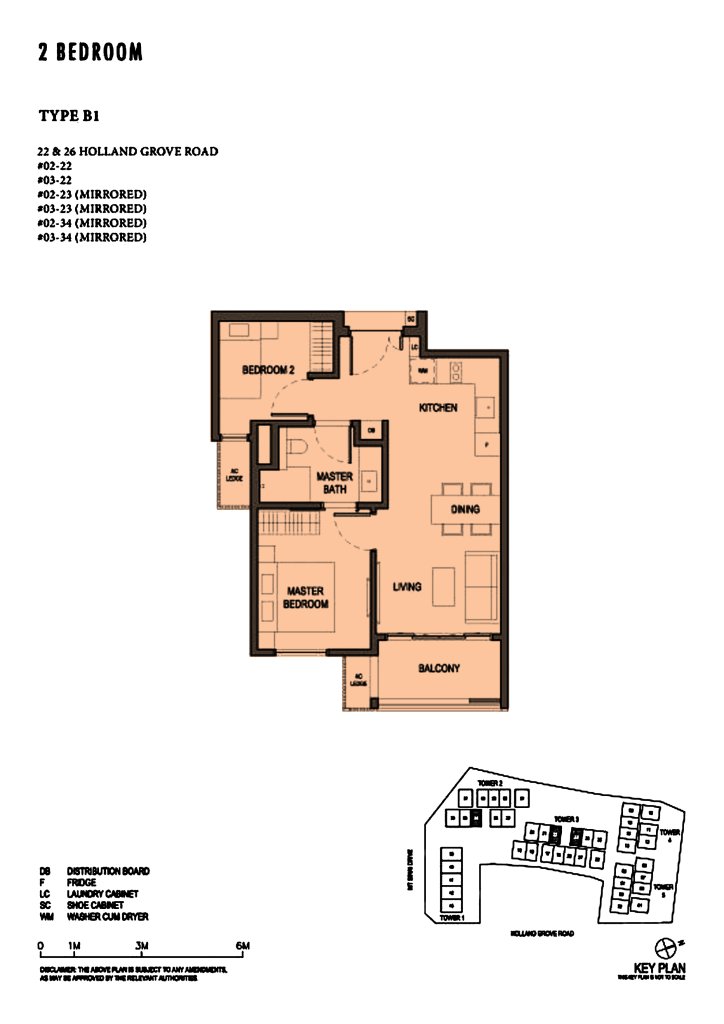 Parksuites floor plan 700 sqft Type B1