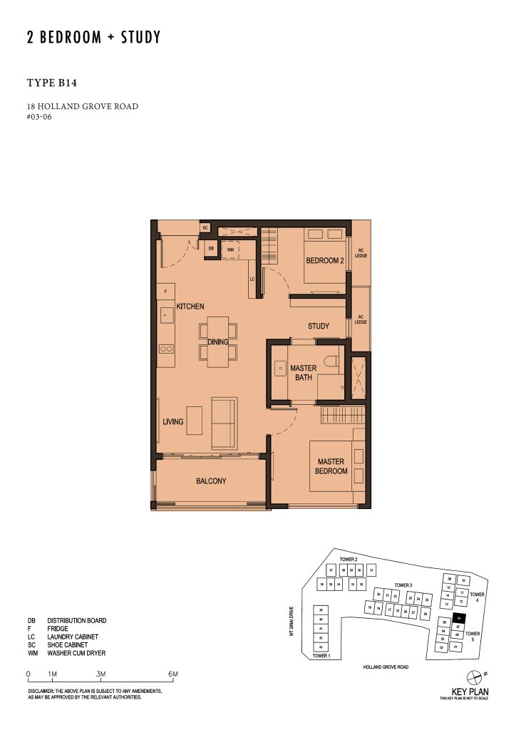Parksuites floor plan 807 sqft Type B14