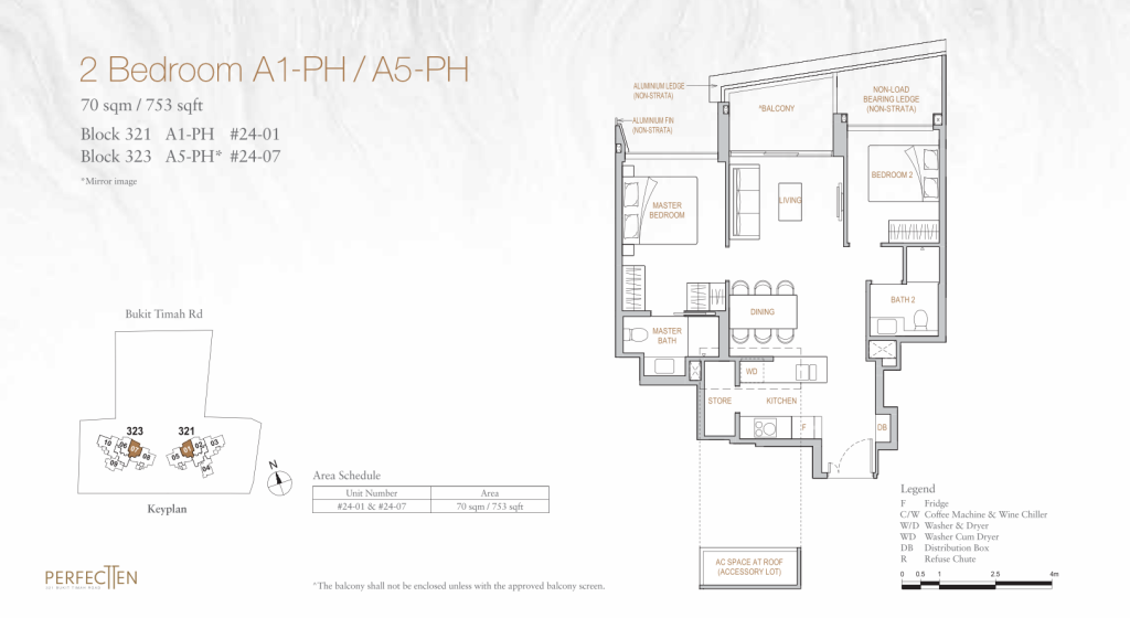 Perfect Ten floor plan 753 sqft Type A1