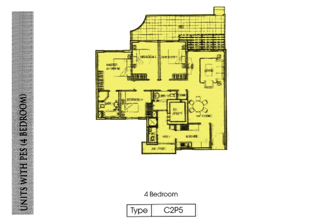 Rio Vista floor plan Type C2P5, 1593 sqft, Hougang, Singapore