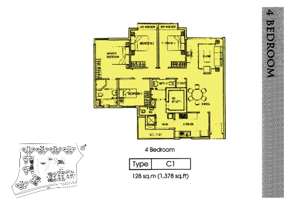 Rio Vista floor plan Type C1, 1744 sqft, Hougang, Singapore