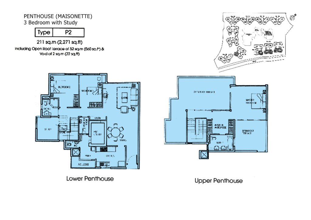 Rio Vista floor plan Type P2, 2271 sqft, Hougang, Singapore