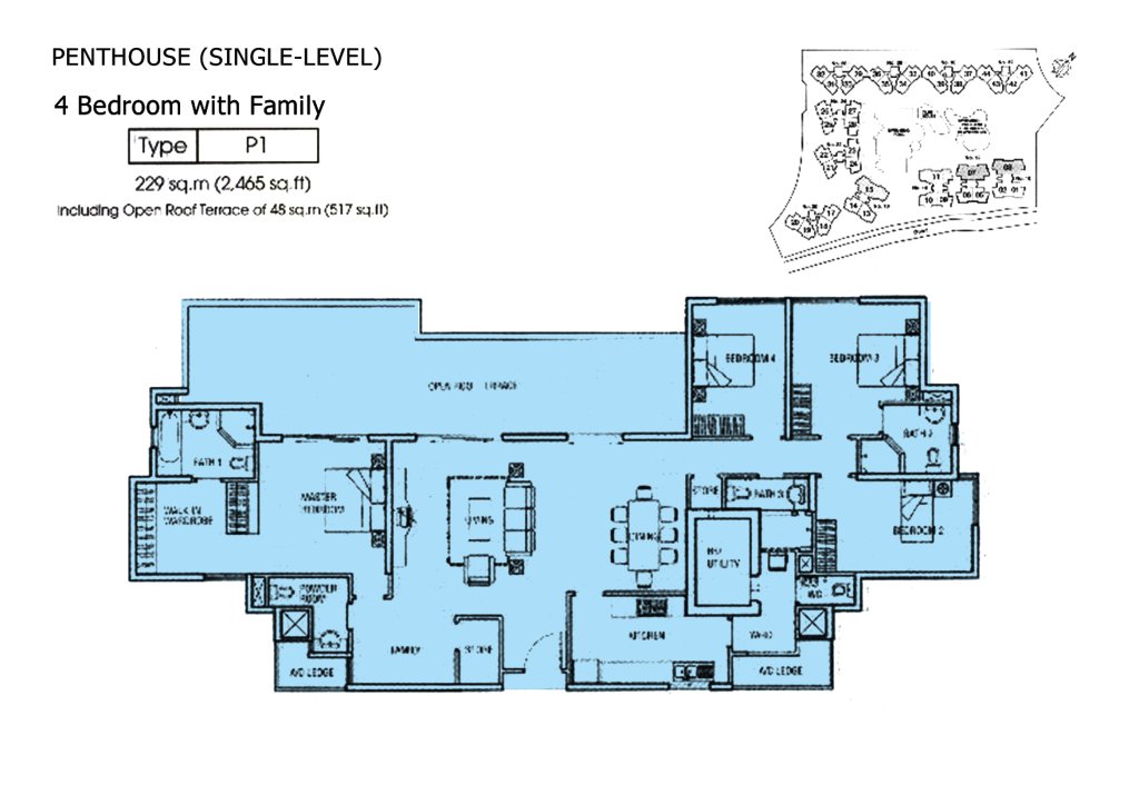 Rio Vista floor plan Type P1, 2465 sqft, Hougang, Singapore