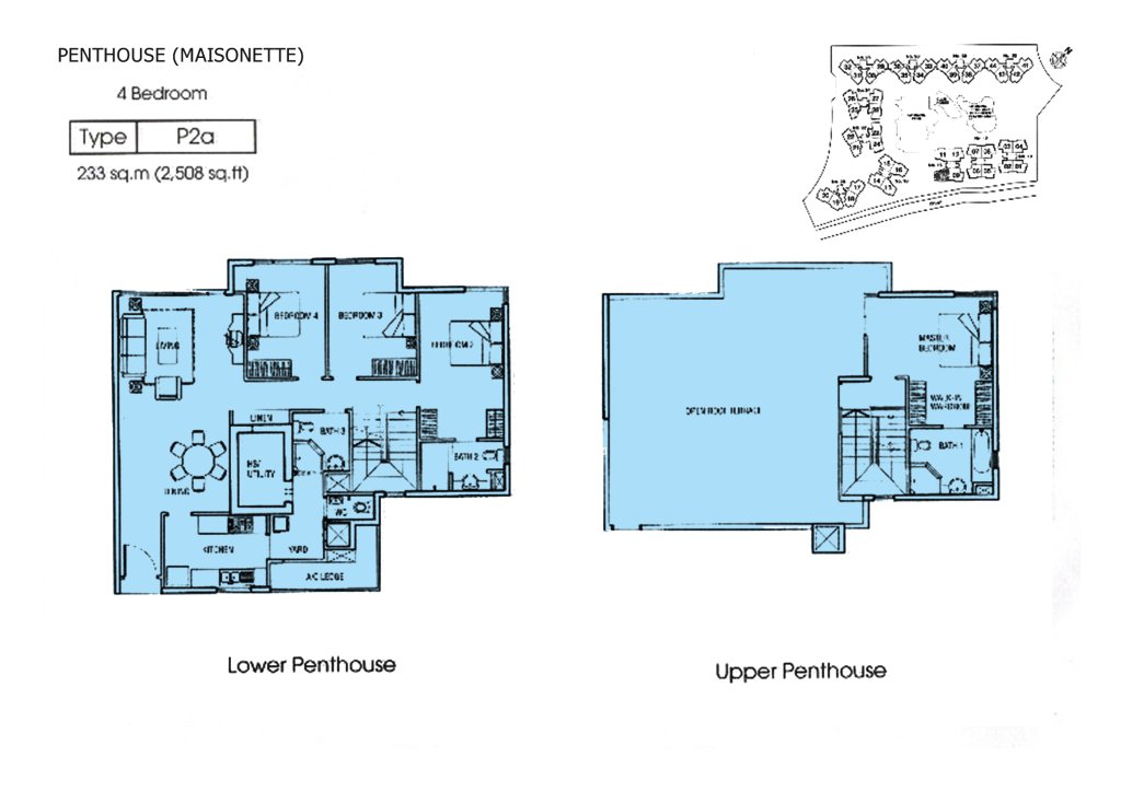 Rio Vista floor plan Type P2a, 2508 sqft, Hougang, Singapore
