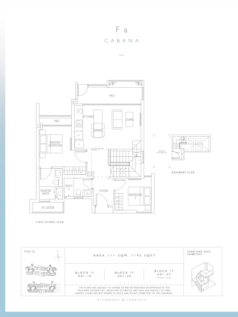 Riverbank at Fernvale floor plan 1,195 sqft Type Fa