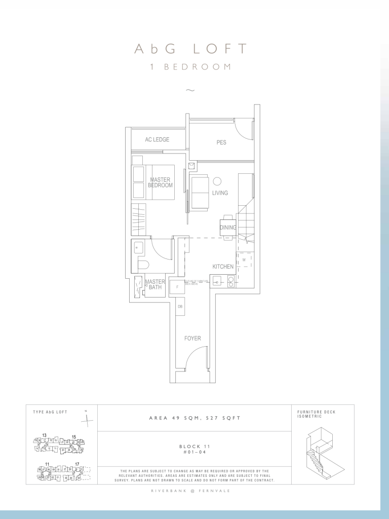 Riverbank at Fernvale floor plan 527 sqft Type AbG Loft